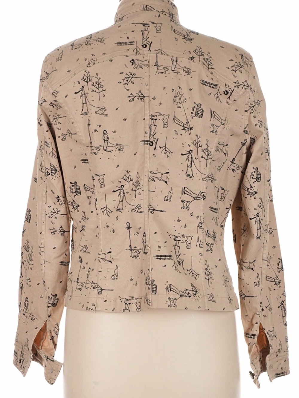Christopher&Banks vintage Autumn Dog walk print lightweight denim stretch jacket - Picture 5 of 17